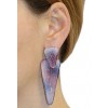 Boucles d'oreilles ethniques violettes équitables