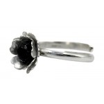 bague-fleur-argent 925-onyx-bijou-equitable-artisanal-argenté-noir