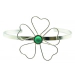 bracelet-fleur-vert-argenté-artisanat-equitable