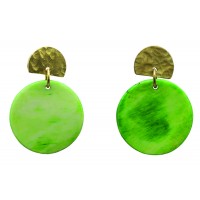 boucles-oreilles-vert-or-doré-laiton-artisanal-bijou-equitable