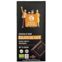 Chocolat noir éclats de café bio ét équitable 
