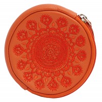 porte-monnaie-rond-mandala-orange-cuir-artisanal-commerce-equitable-artisans-du-monde