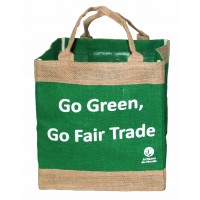 sac cabas vert jute message green 