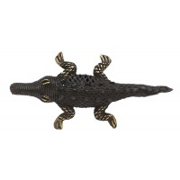 crocodile-bronze-statue-artisanal-equitable-cire-perdue-artisanat-artisans