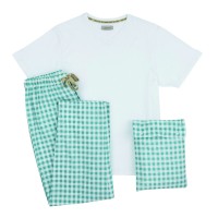 pyjama-xl-t-shirt-pantalon-carreau-vert-bleu