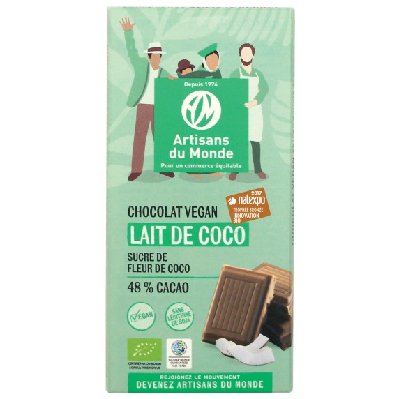 Chocolat vegan bio équitable coco