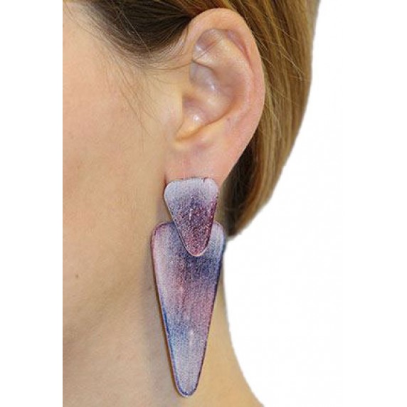 Boucles d'oreilles ethniques violettes équitables