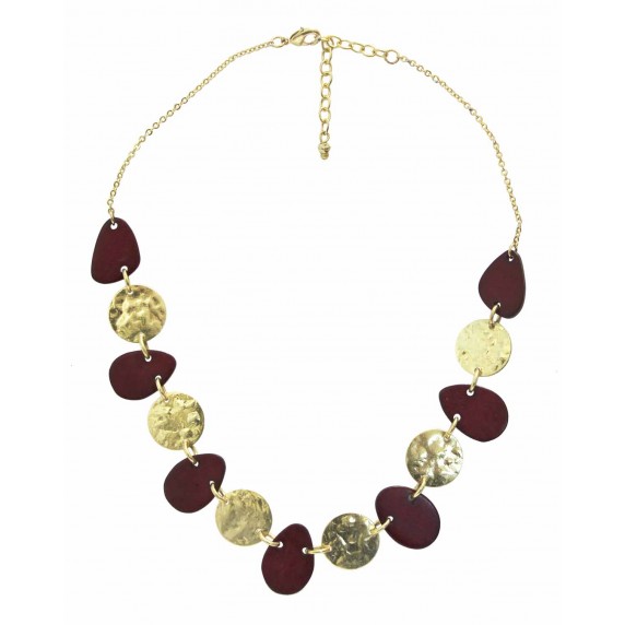 collier rouge dore 